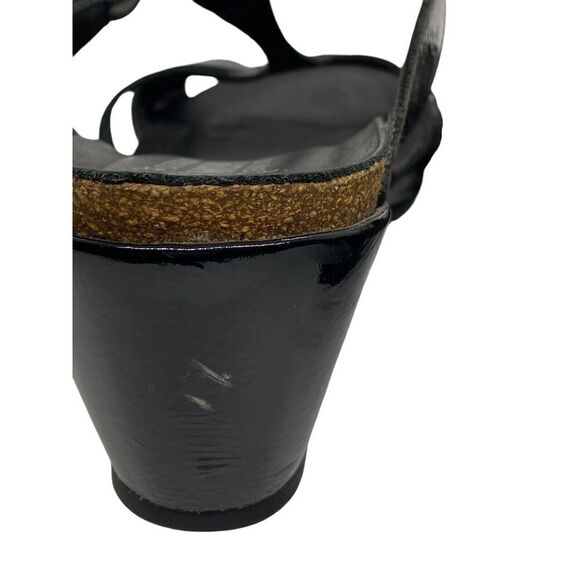 Mephisto Women's Nazli Sandals Black Patent Leather Crystals Wedge Size 10 / 40 - Picture 6 of 16